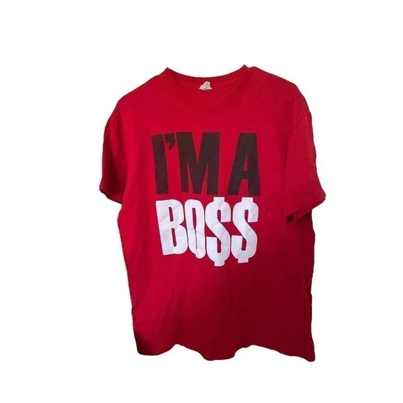 delta pro weight t-shirtSIZE LARGE RED WITH SAYING I’M THE BOSS - Picture 1 of 2
